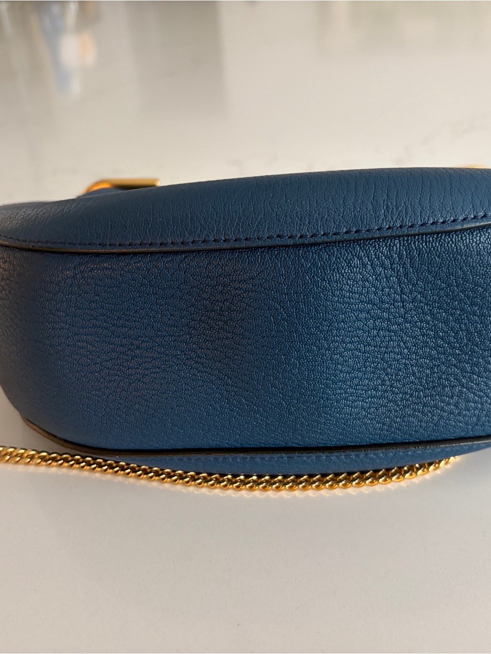 Chloé Drew Medium Blue Leather Shoulder Crossbody Bag Gold Hardware. With COA - Picture 8 of 15